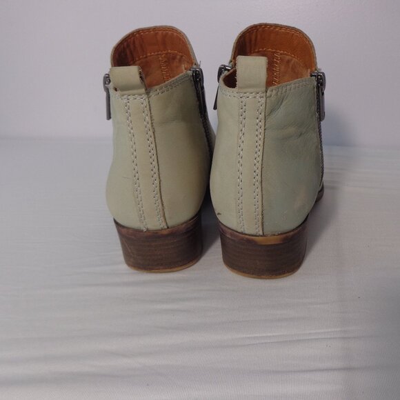 Lucky Brand Basel Leather Green Almond‎ Toe Ankle Bootie Block Zipper Size 8.5M - Picture 6 of 10